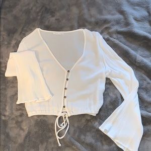 Button down crop top blouse